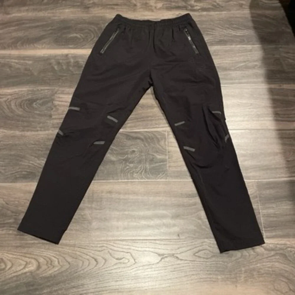 OVO October's Very Own Nylon Track Pants Size M Black Owl Logo Zipper Pockets - Picture 1 of 7